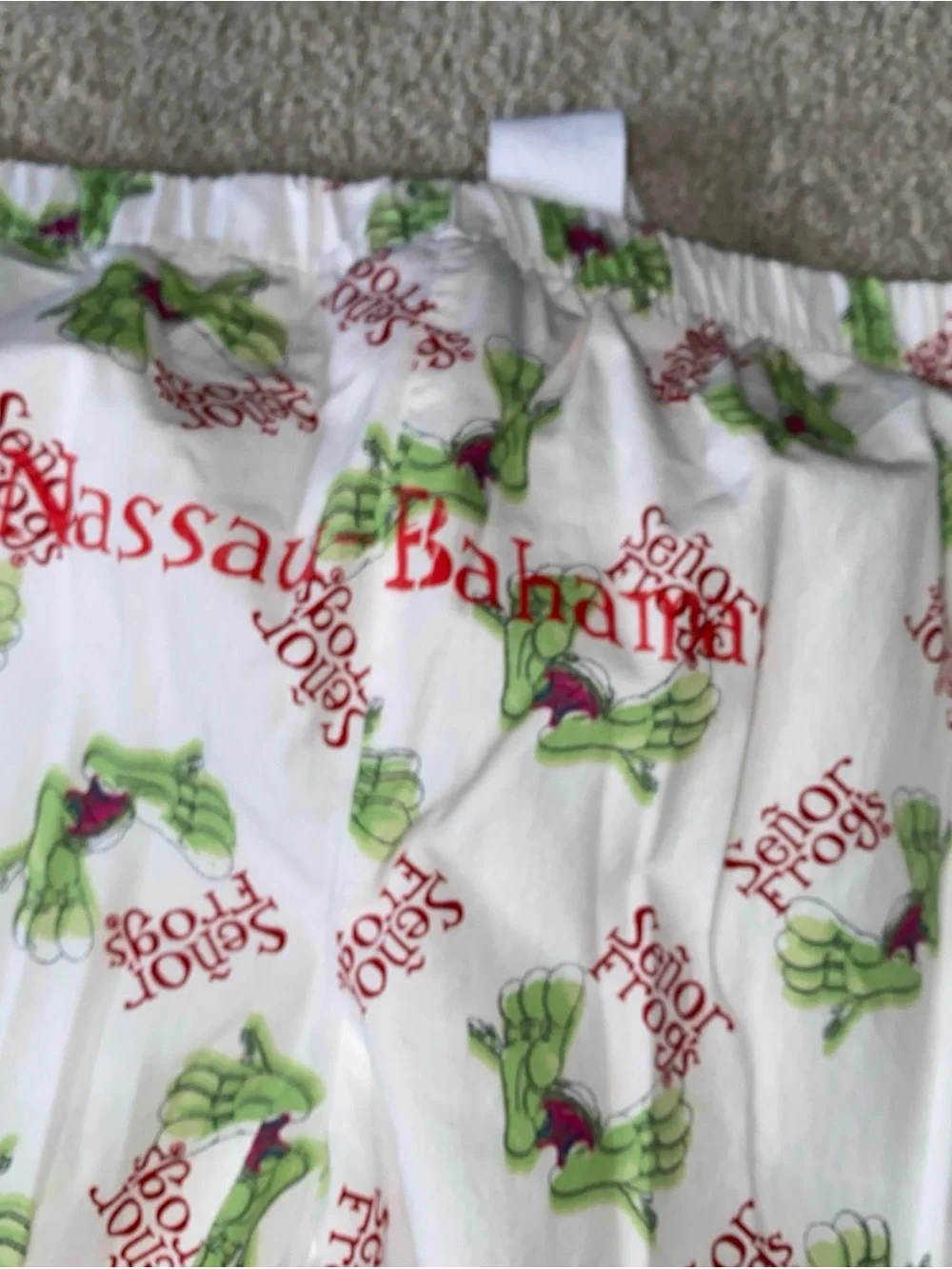 Senor‎ Frogs Bahamas Sleepwear Pajama Bottoms Frogs Feet Size Large Cotton